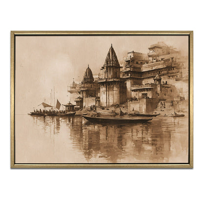 Banaras Ghats Painting – Premium Canvas Artwork for Living Room