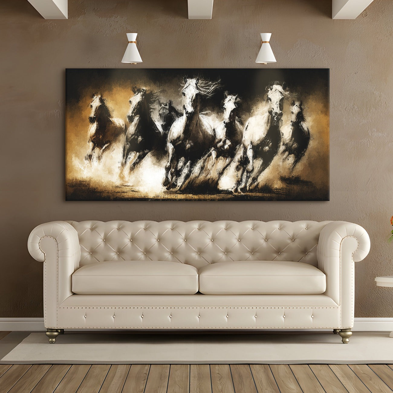 Seven Running Horses Vastu Canvas Paintings 