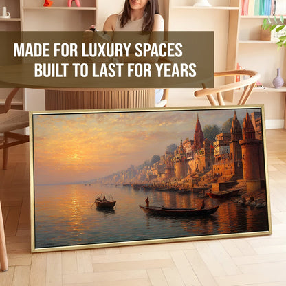 Banaras Ghats Canvas Painting for Home and office wall decoration