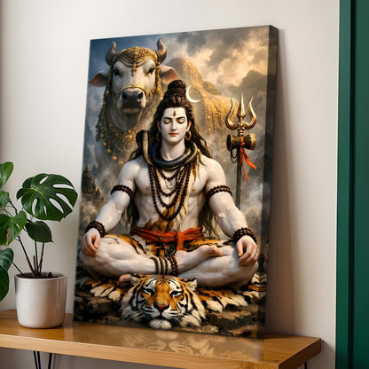 Lord Shiva Canvas Wall Art Painting for Home & Office Décor