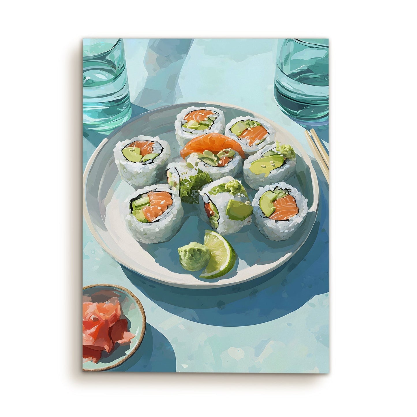 Food Painting Wall Art – Kitchen Restaurant Café Sushi Bar Canvas