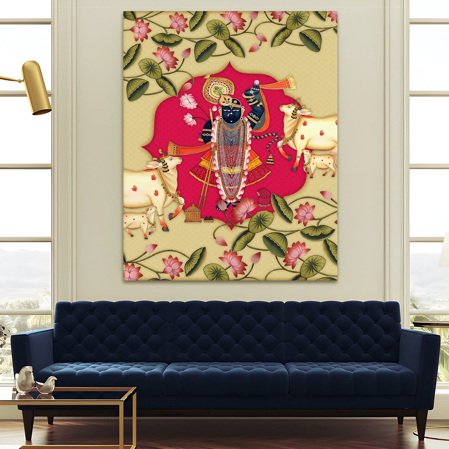 Shreenathji Pichwai Wall Art Traditional Indian Canvas Home Decor