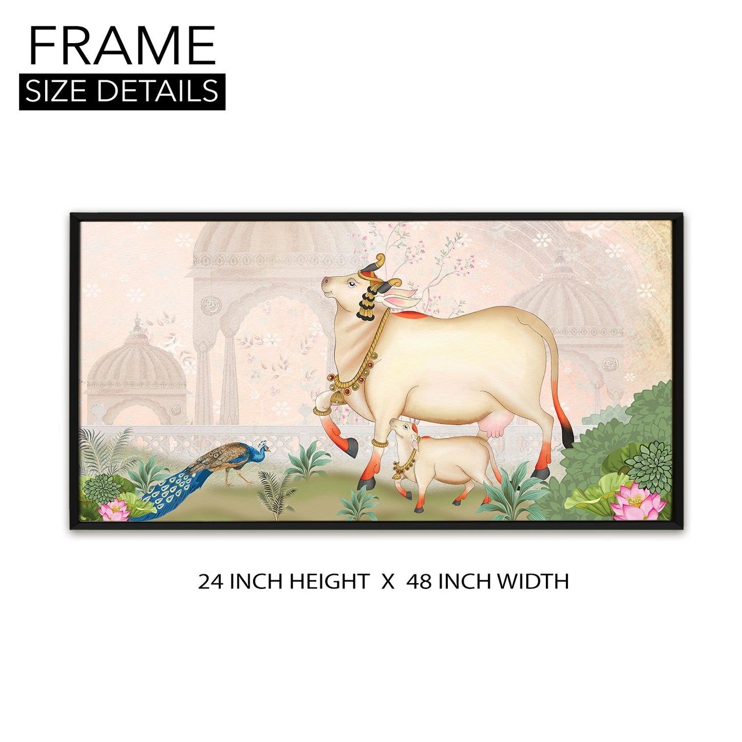 Traditional Indian Pichwai Canvas Wall Art Painting for Home Decor