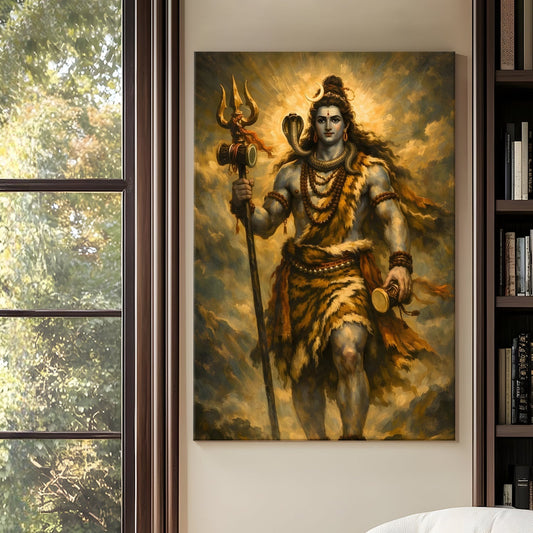 Lord Shiva Canvas Wall Art Painting for Home Living Room Décor