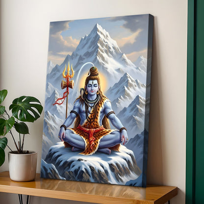 Adiyogi Lord Shiva Canvas Wall Art Painting for Home Décor