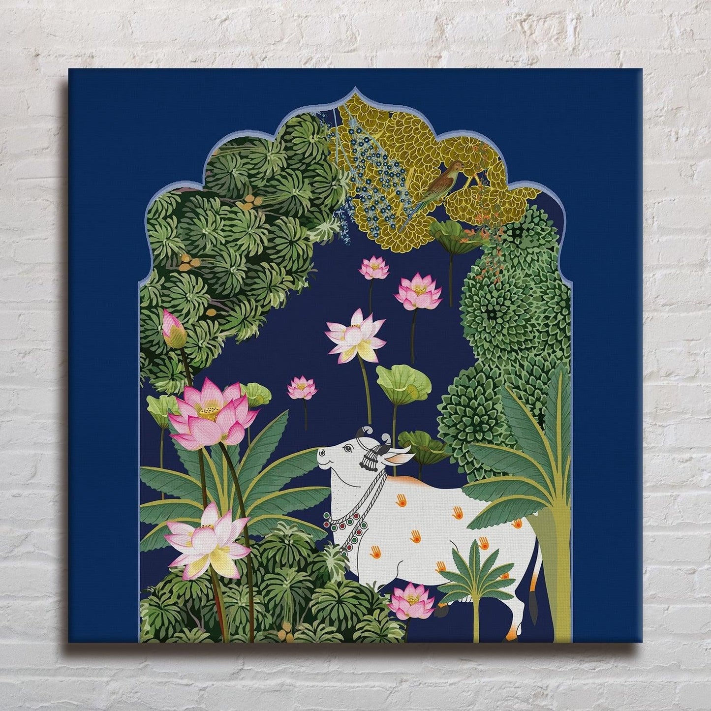 Indian Traditional Pichwai Canvas Painting Wall Art for Home Decor