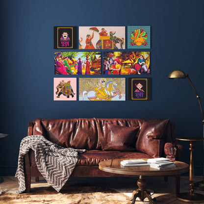 Ethnic Indian rural Canvas Wall Art Panting 
