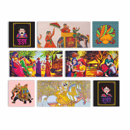 Ethnic Indian rural Canvas Wall Art Panting 