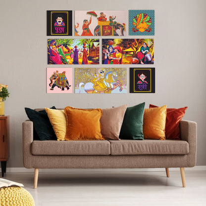 Ethnic Indian rural Canvas Wall Art Panting 