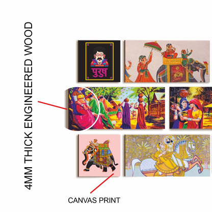 Ethnic Indian rural Canvas Wall Art Panting 