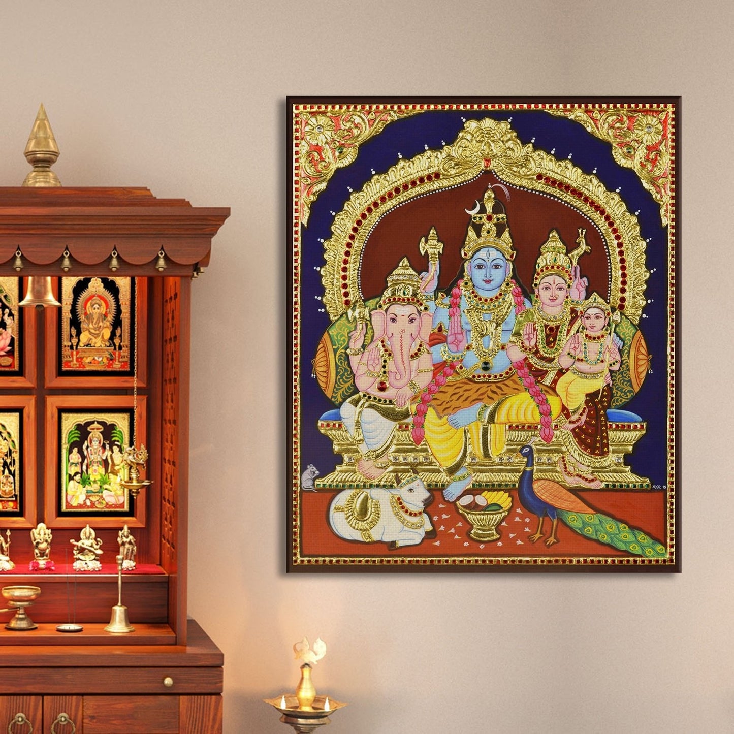 the Shiva Family Canvas Wall Art Painting