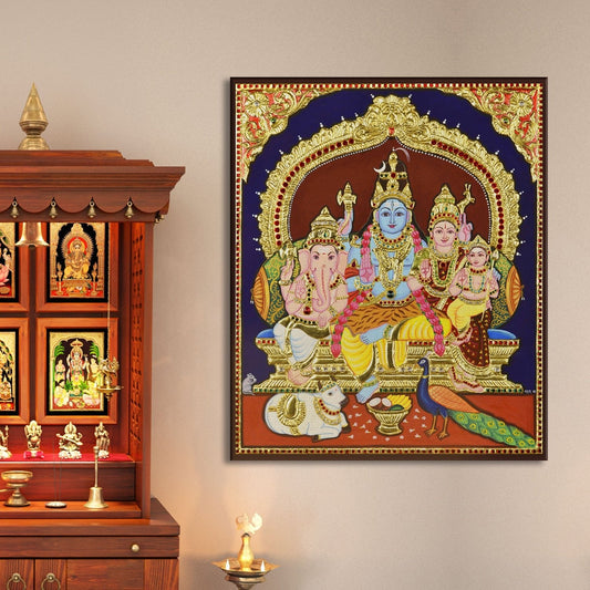 the Shiva Family Canvas Wall Art Painting