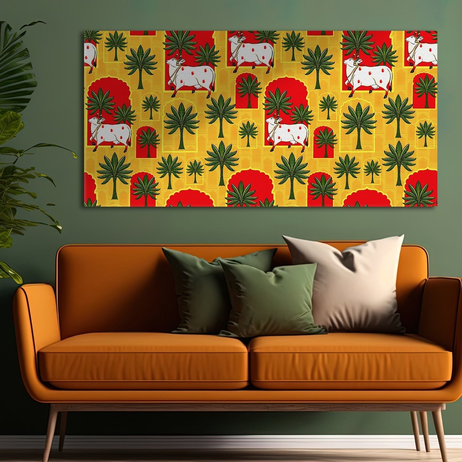 Shrinathji's Cows Canvas Wall Art Painting 