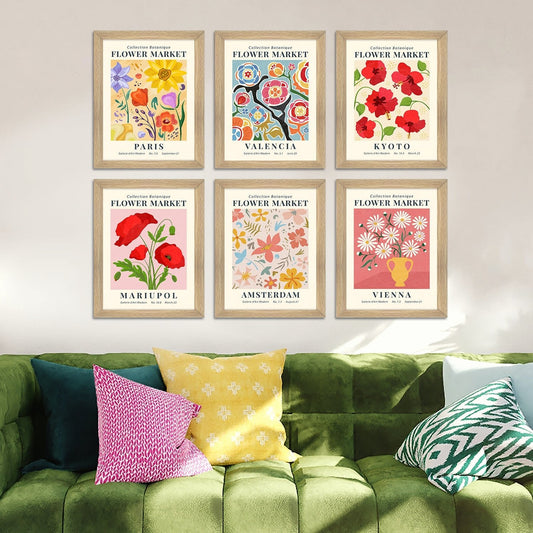 Exclusive Vintage Art Paintings: Enhance Your Home Décor with Framed European and Floral Masterpieces - Perfect for Living Rooms, Bedrooms, and Office Spaces (FLOWER MARKET) (ARTFM007)