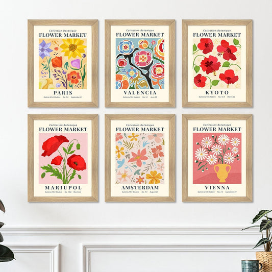 Exclusive Vintage Art Paintings: Enhance Your Home Décor with Framed European and Floral Masterpieces - Perfect for Living Rooms, Bedrooms, and Office Spaces (FLOWER MARKET) (ARTFM007)