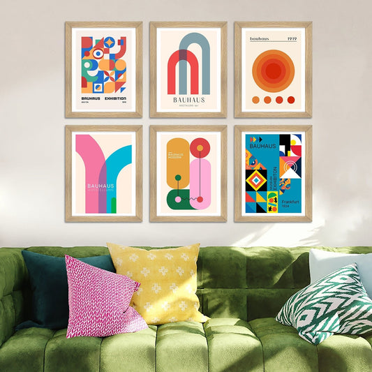 Exclusive Vintage Bauhas Art Paintings: Enhance Your Home Décor with Framed European and Floral Masterpieces - Perfect for Living Rooms, Bedrooms, and Office Spaces (ARTFM014)