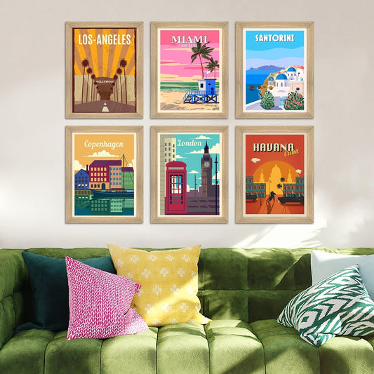 vintage travel canvas wall art painting