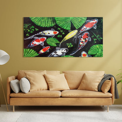Koi Fish Canvas Wall Art Painting 