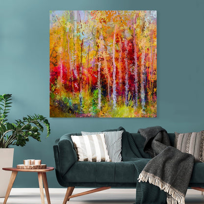 Autumn Trees Canvas Wall Art Painting