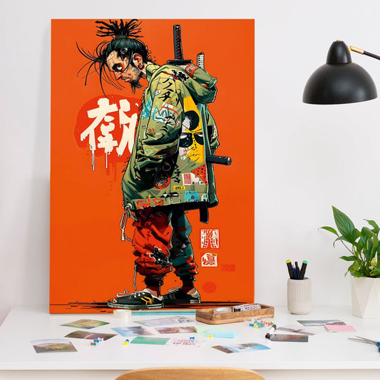 Katana & Kicks canvas wall art painting