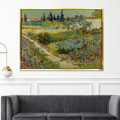 Garden At Arles By Vincent Van Gogh Art Reproduction Canvas Print Large Size Paintings Luxurious Wall Art For Home Office Décor. (VAWA018).
