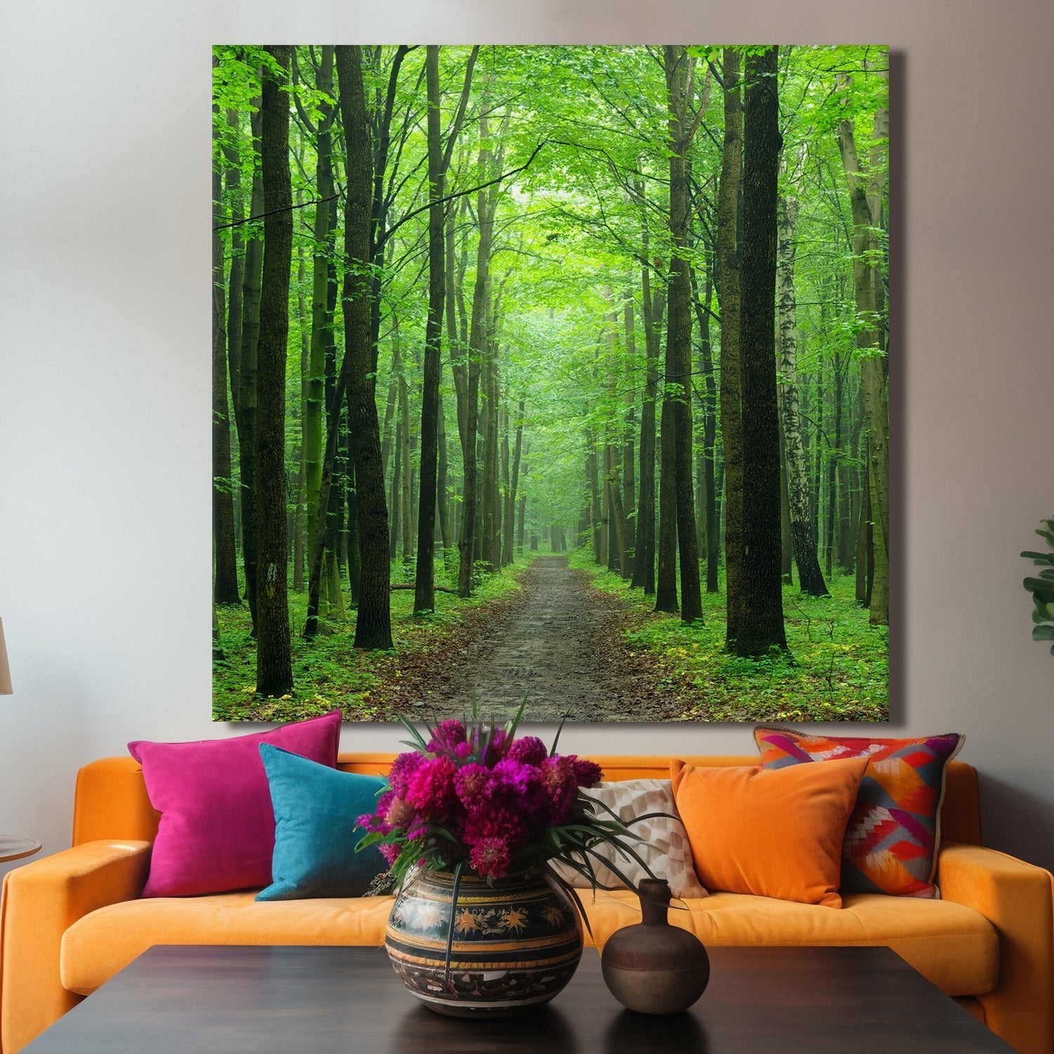 Evergreen forest Canvas Wall Art Painting 