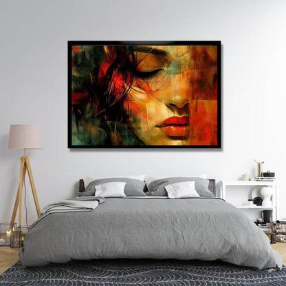 Half Face Girl Canvas Wall Art 