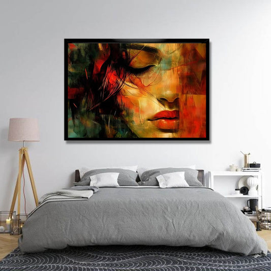 Half Face Girl Canvas Wall Art 