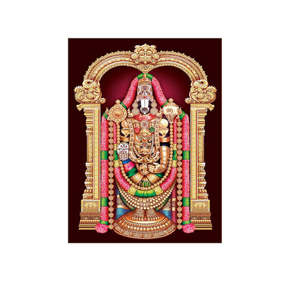 Hindu God Tirupati Venkatachalapathy Canvas Painting frame for home and office (24in x 18inch).