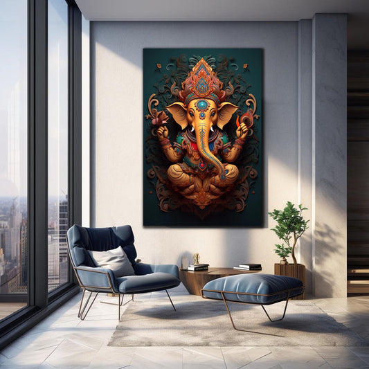 Ganesh Ji Canvas Wall Painting