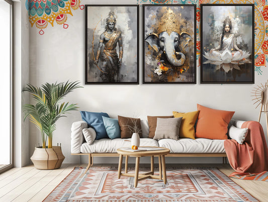 Lakshmi Ganesh Canvas Wall Painting