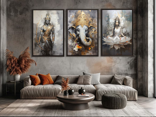 Lakshmi Ganesh Canvas Wall Painting
