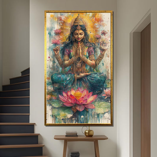 Lakshmi ji Canvas Wall Painting