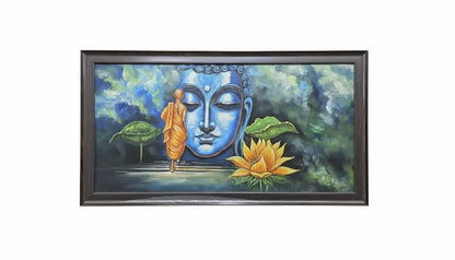 Serene Buddha Canvas Hand Painting Artwork for Peaceful Home Decor