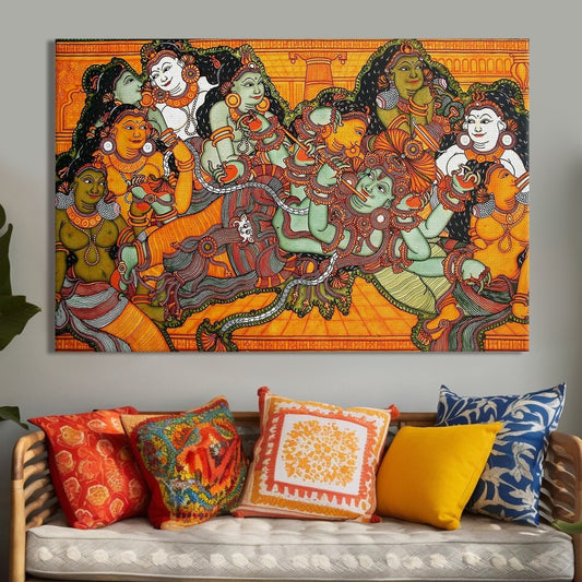Kerala Mural Canvas Wall Art Painting 