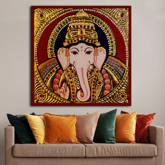 Ganapati Canvas Wall Art Painting 