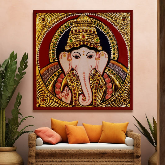 Ganapati Canvas Wall Art Painting 