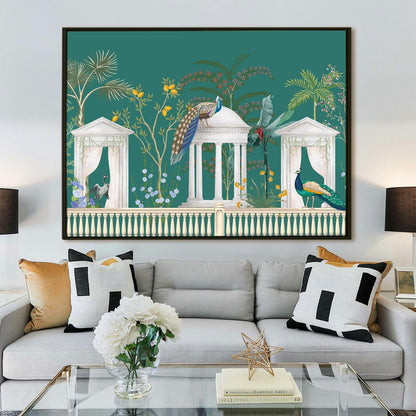 Mughal Garden & Peacock Exquisite Ethnic Wall Painting