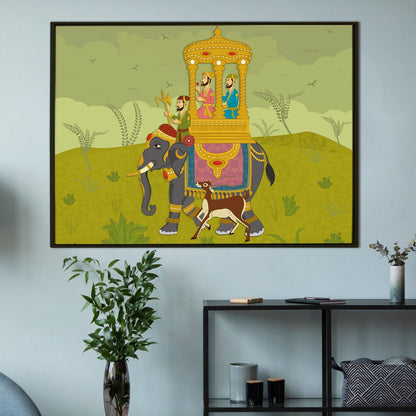 Ladecor Traditional Mughal Ethnic Canvas Wall Art