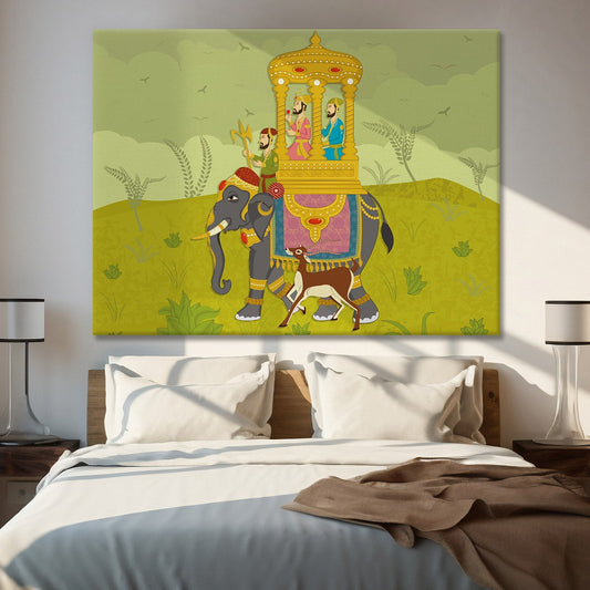 Ladecor Traditional Mughal Ethnic Canvas Wall Art