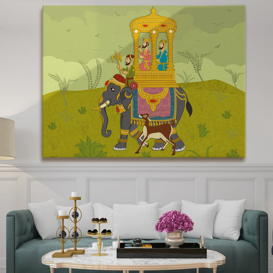 Ladecor Traditional Mughal Ethnic Canvas Wall Art