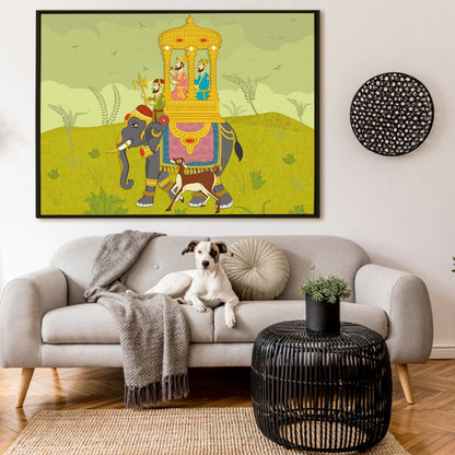 Ladecor Traditional Mughal Ethnic Canvas Wall Art