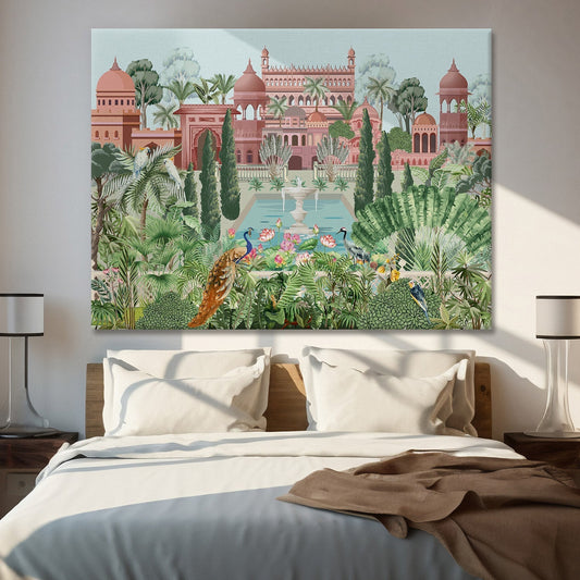 Mughal Garden Canvas Wall At