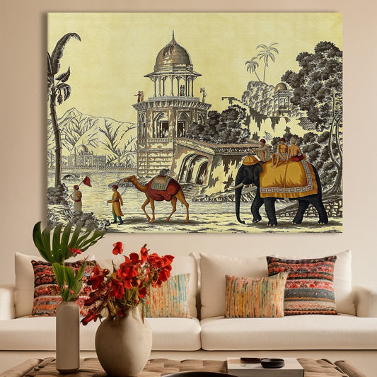 The Mughal Stronghold Wall Art Canvas Painting