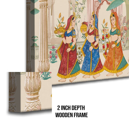 Mughal Garden Peacock Canvas Wall painting
