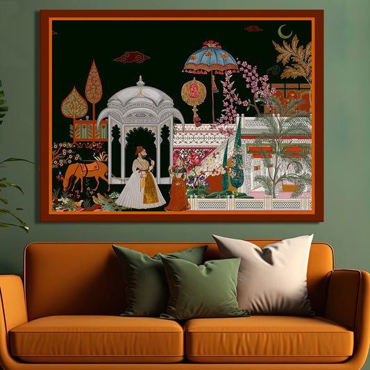 Mughal Garden View Canvas Painting