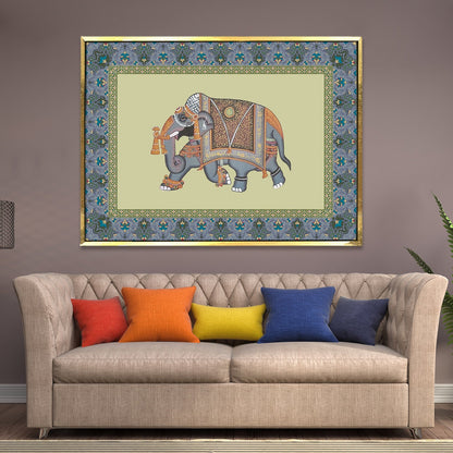 Mughal Elephat Madhubani Paintings Canvas Art