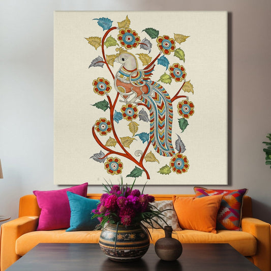 Kalamkari Canvas Wall At Painting