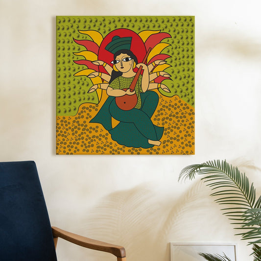 Kalighat Patachitra Canvas Wall Art  Painting 