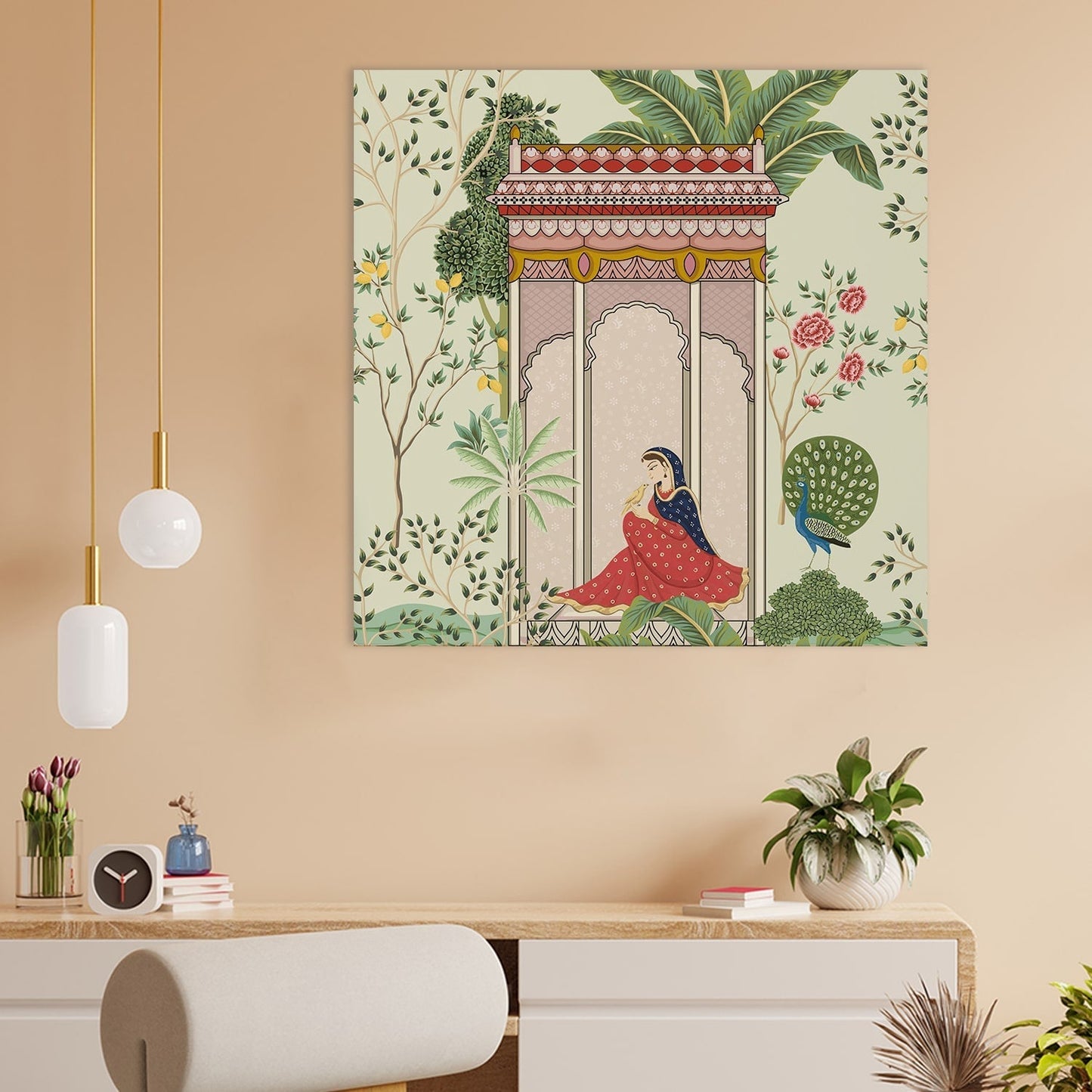 Mughal-style miniature Canvas Wall Art Painting 